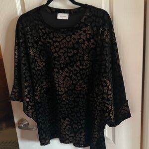 Adrienne Black and Gold Patterned Blouse